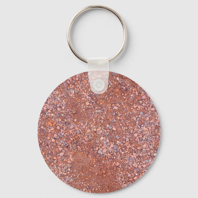Red Clay Court, Gravel, Shale Stone Brick, Tennis Keychain (Front)