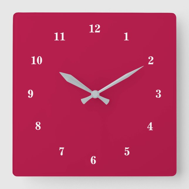 Red Clock White Numbers Custom Colors and Fonts (Front)