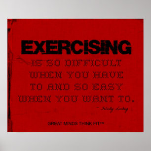 Red Cloth Black Thread Fitness Exercising Poster
