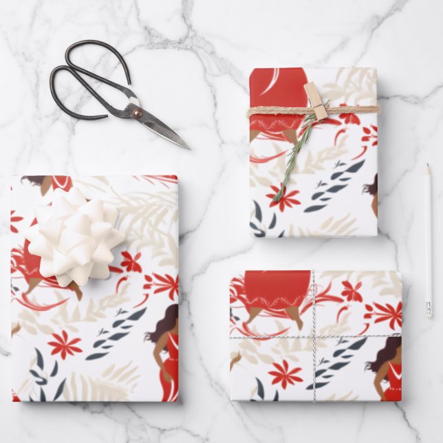 red clothes hawaiian wrapping paper (Front)