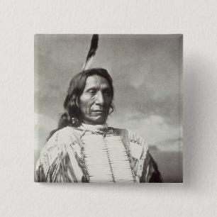 Red Cloud Chief (1822-1909) 1880 (b/w photo) 2 Inch Square Button