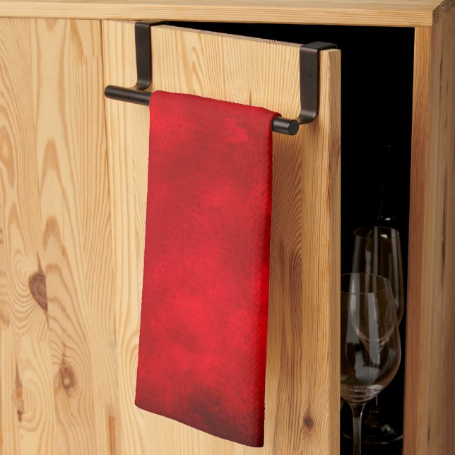 Red Cloud Effect  Tea Towel (Thirds Fold)