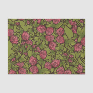 Red Clover Garden Pattern Tissue Paper
