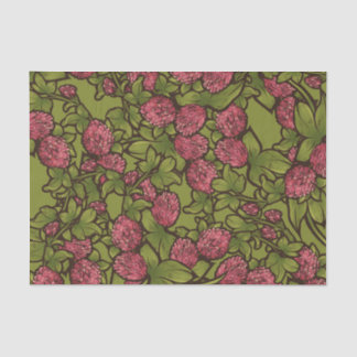 Red Clover Garden Pattern Tissue Paper