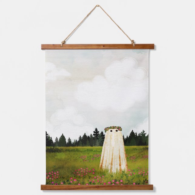 Red Clover Ghost Hanging Tapestry (Front)