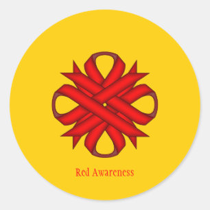 Red Clover Ribbon by Kenneth Yoncich Classic Round Sticker