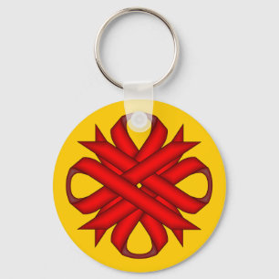 Red Clover Ribbon by Kenneth Yoncich Keychain