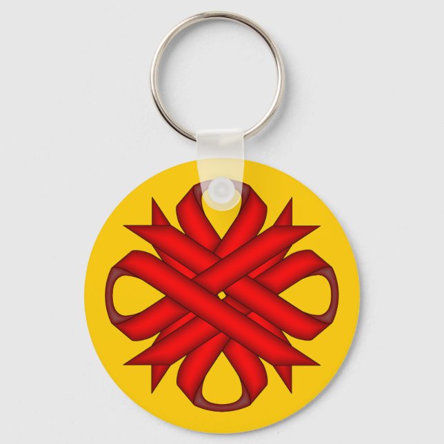 Red Clover Ribbon by Kenneth Yoncich Keychain (Front)