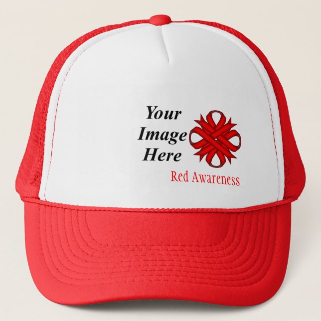 Red Clover Ribbon Template by Kenneth Yoncich Trucker Hat (Front)