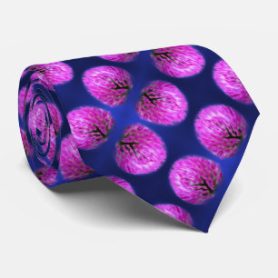 Red Clover Wildflower Abstract Pattern     Tie