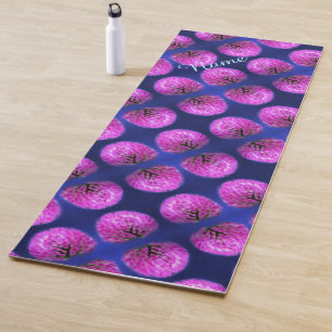 Red Clover Wildflower Abstract Personalized Yoga Mat