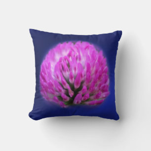 Red Clover Wildflower   Throw Pillow