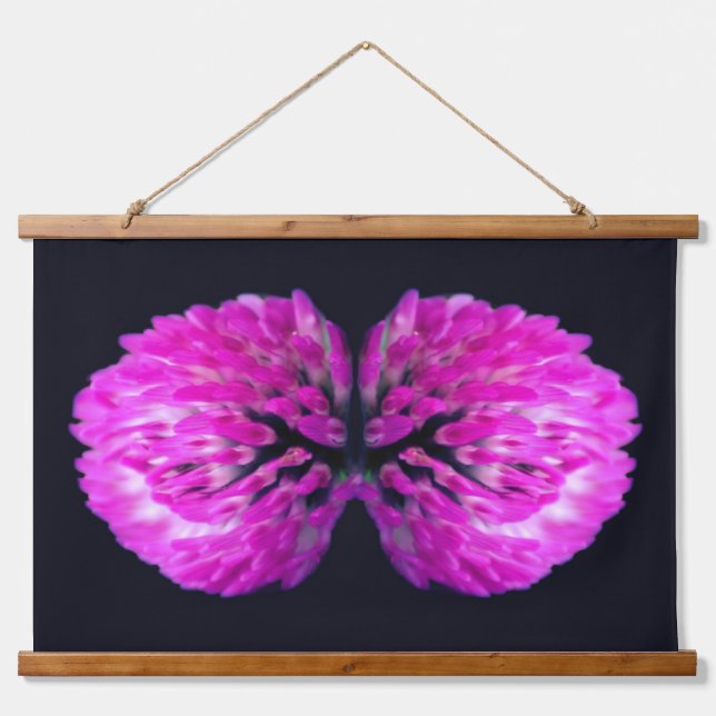 Red Clover Wildflower Twins Hanging Tapestry (Front)