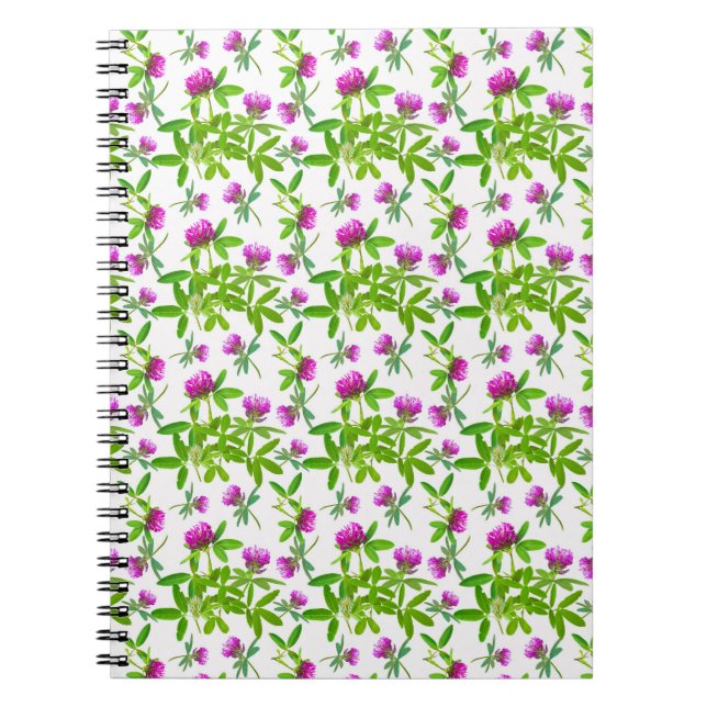 Red Clovers on White Notebook (Front)