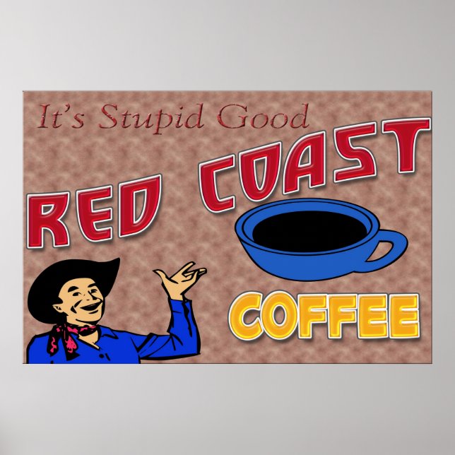 Red Coast Coffee Retro Poster (Front)