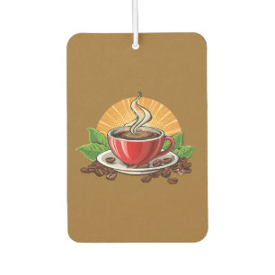 Red coffee cup air freshener
