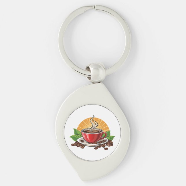 Red coffee cup keychain (Front)