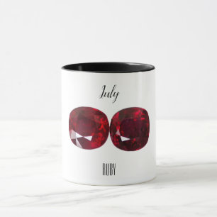 Red Coffee Mug Ruby Gemstone July Birthstone