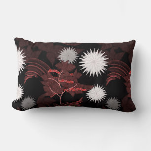 Red coffee tree flowers. lumbar pillow