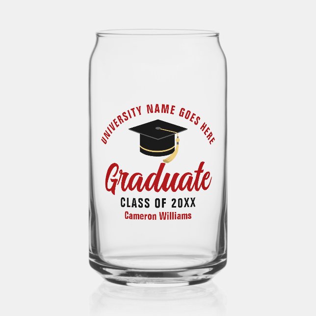 Red College Graduate Nom du diplômé personnalisé (Recto)