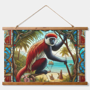 RED COLOBUS MONKEY TAPESTRY