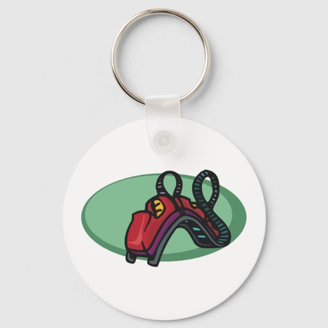 Red Colorful Roller Coaster Ride Keychain (Front)