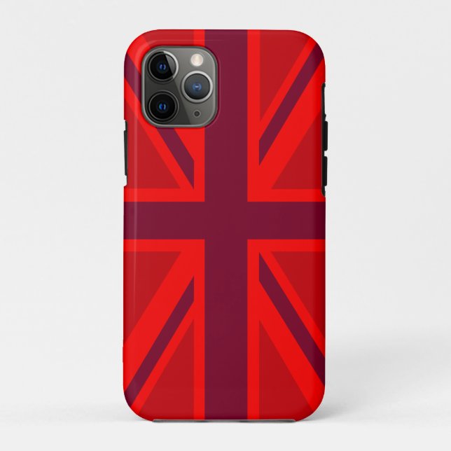 Red Colour Background British Union Jack Case-Mate iPhone Case (Back)