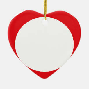 Red Colour Circle Simple Customizable Design Ceramic Ornament