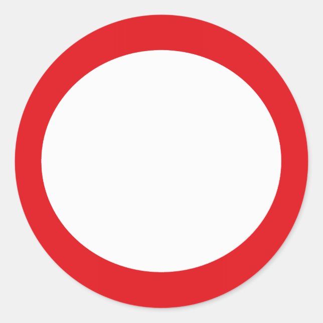 Red Colour Circle Simple Customizable Design Classic Round Sticker (Front)