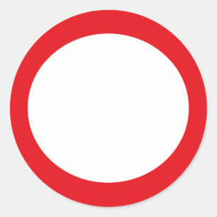 Red Colour Circle Simple Customizable Design Classic Round Sticker