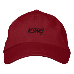 Red Colour KING Text Beautiful Comfortable Cool-Ha Embroidered Hat