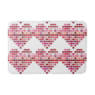 Red Colour Palette, heart shaped red swatches Bath Mat