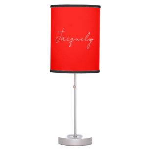 Red Colour Plain Elegant Modern Minimalist Name Table Lamp