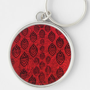 Red colour rain / water drops shapes pattern keychain