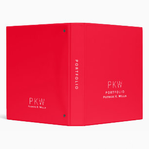 Red Colour Simple Minimalist Portfolio Binder