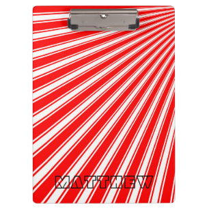 Red Colour Stripe Funky Pattern Clipboard