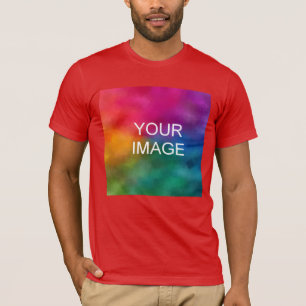 Red Colour Template Add Image Logo Personalize T-Shirt