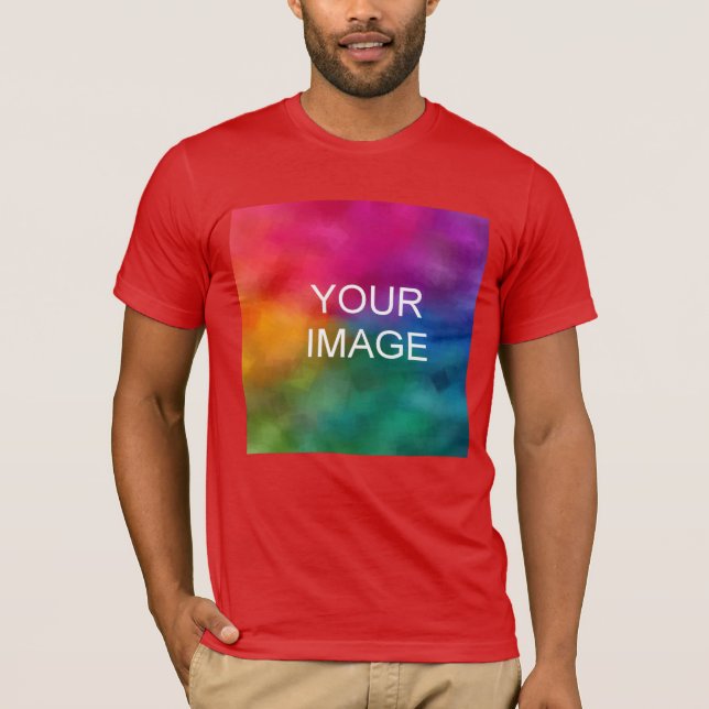 Red Colour Template Add Image Logo Personalize T-Shirt (Front)