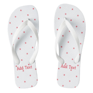 Red Colour with Add Text Printed Lovely-Sandals Flip Flops
