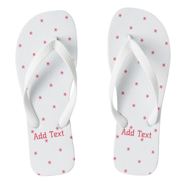 Red Colour with Add Text Printed Lovely-Sandals Flip Flops (Footbed)