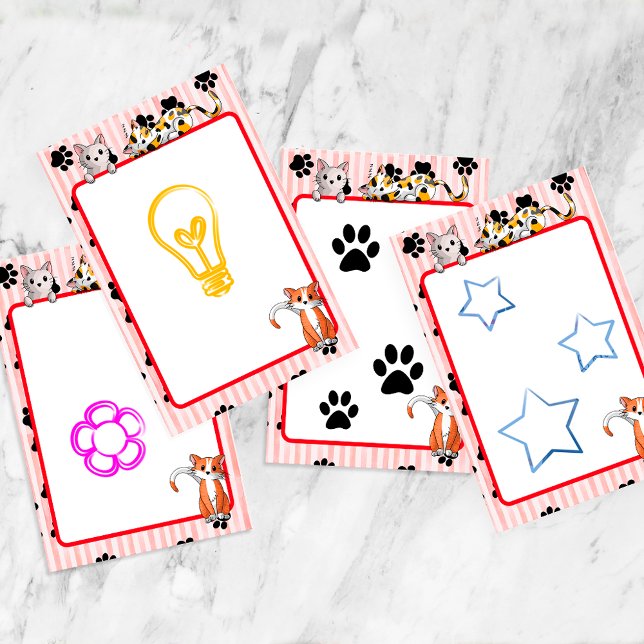 Red colour with paws cute kittens 4" x 6"  post-it notes (Creator Uploaded)