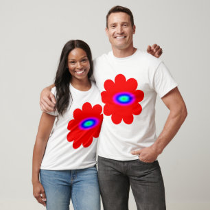 red colourful bright flower T-Shirt