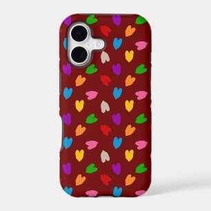Red Colourful Love Hearts Pattern