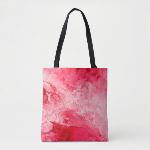 Red colours brushstrokes tote bag