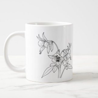 Red Columbine - Aquilegia canadensis - Native Large Coffee Mug