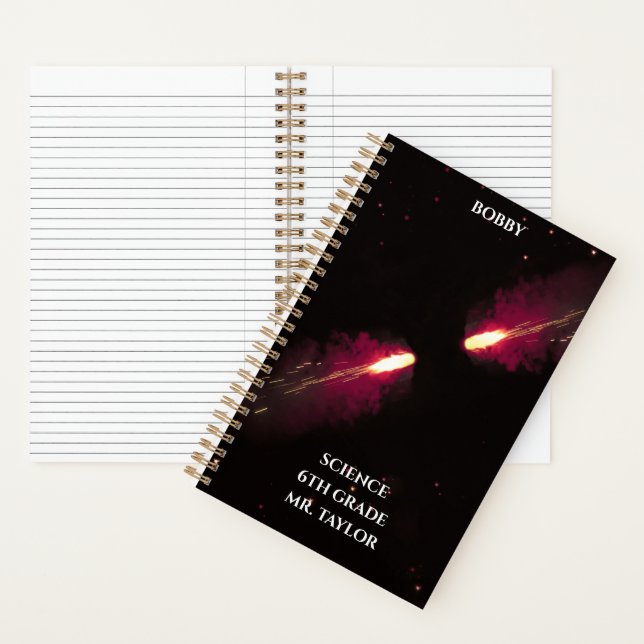 Red Comets Collide Red Cosmic Space Notebook (Inside)