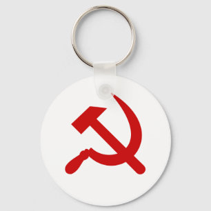 Red Communism hammer and sickle Keychain