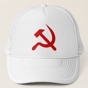 Red Communism hammer and sickle Trucker Hat
