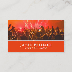 Red Concert Crowd, Party Event Planner Business Card