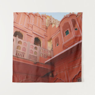RED CONCRETE BUILDING TAPESTRY